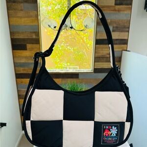 Coachtopia Checkerboard Black and Cream Shoulder Bag